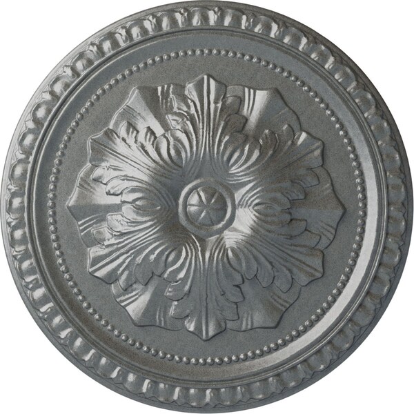 Ekena Millwork Richmond Ceiling Medallion (Fits Canopies up to 2 5/8"), Hand-Painted Platinum, 18"OD x 1 3/8"P CM18RIPLS - main